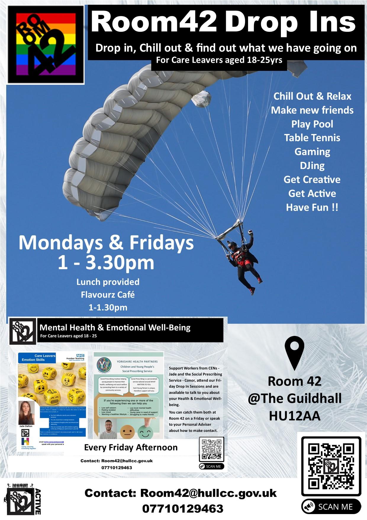 Monday Friday drop-in leaflet